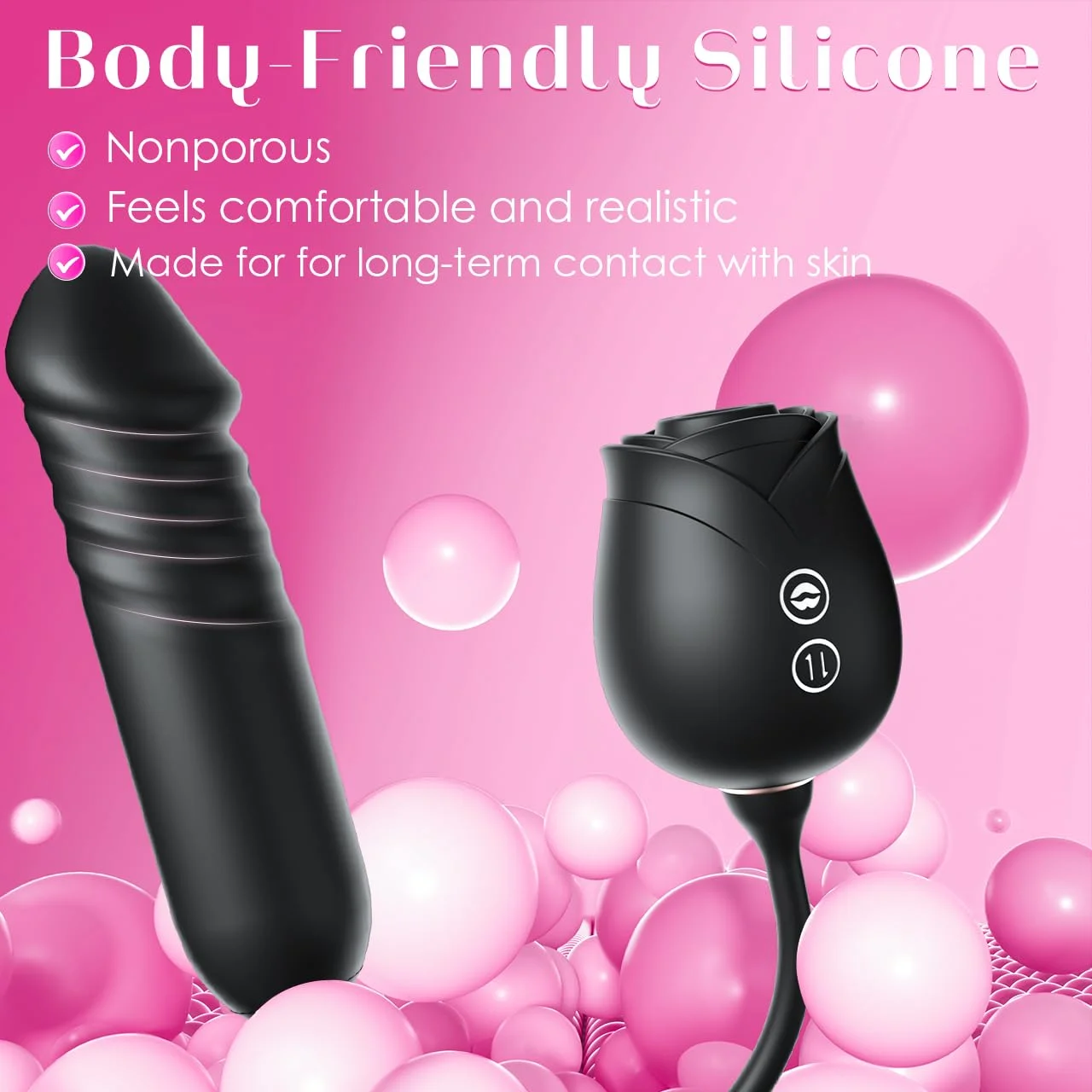 NOXROSA Rose Dual Action Massager dual stimulation technology