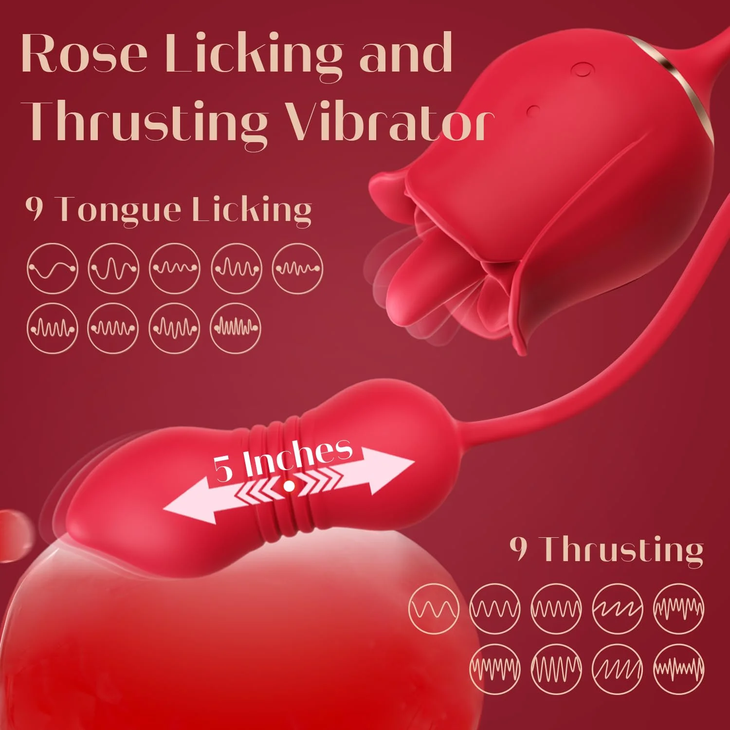NOXROSA Rose Dual Action Massager dual stimulation technology